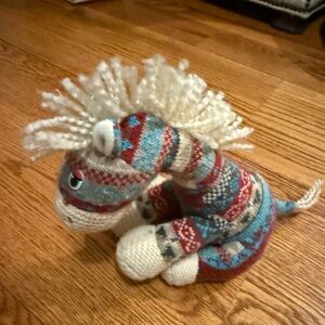 Colorful Knit Plush Toy Russian language talking horse